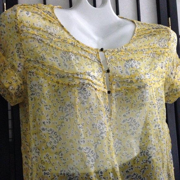 Zara Basic Floral So Soft Sheer Blouse - Picture 16 of 16